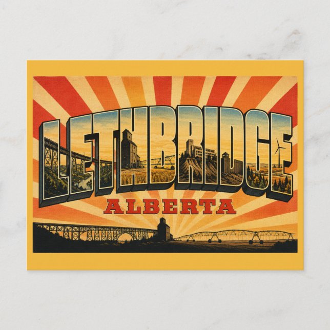 Postal Corazón agrícola de Lethbridge Alberta (Anverso)