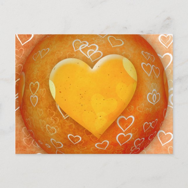 Postal Corazón amarillo (Anverso)