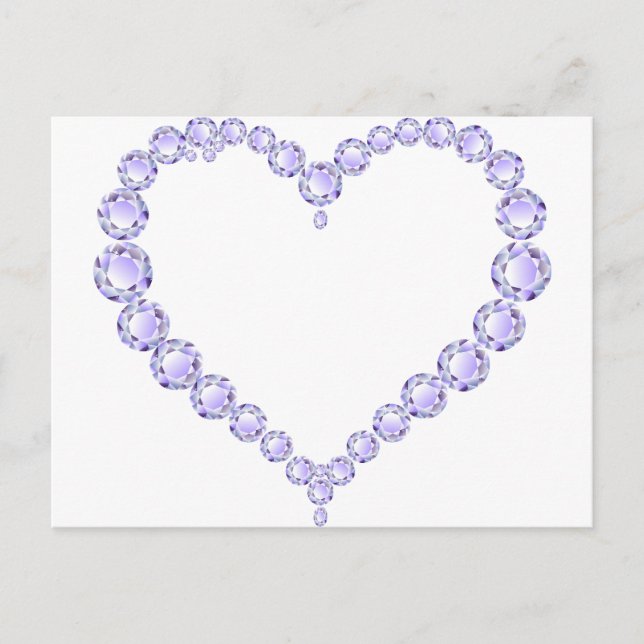 Postal Corazón Amethyst de la gema (Anverso)