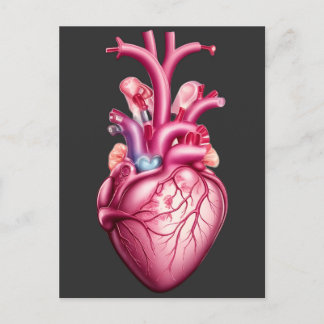 Postal corazón anatómico brillante