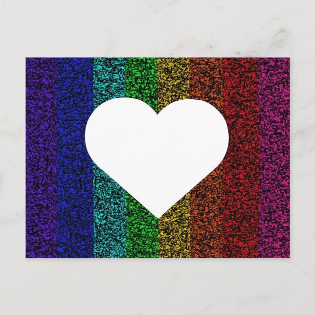 Postal Corazón arcoiris (Anverso)