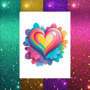 Postal Corazón arcoiris, LGBTQ, Postcross