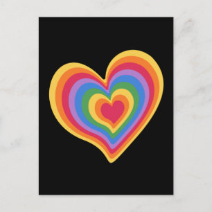 Postal Corazón arcoiris. Orgullo por el amor gay