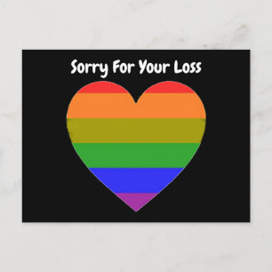 Postal Corazón Arcoiris Postcard Lamento Tu Pérdida