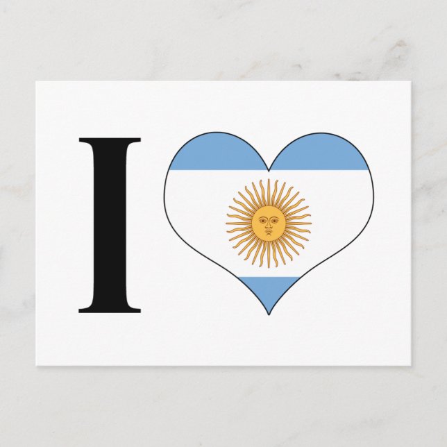 Postal Corazón Argentina - Amo Argentina - Argentina (Anverso)