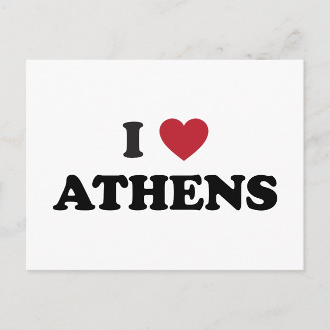 Postal Corazón Atenas Grecia (Anverso)
