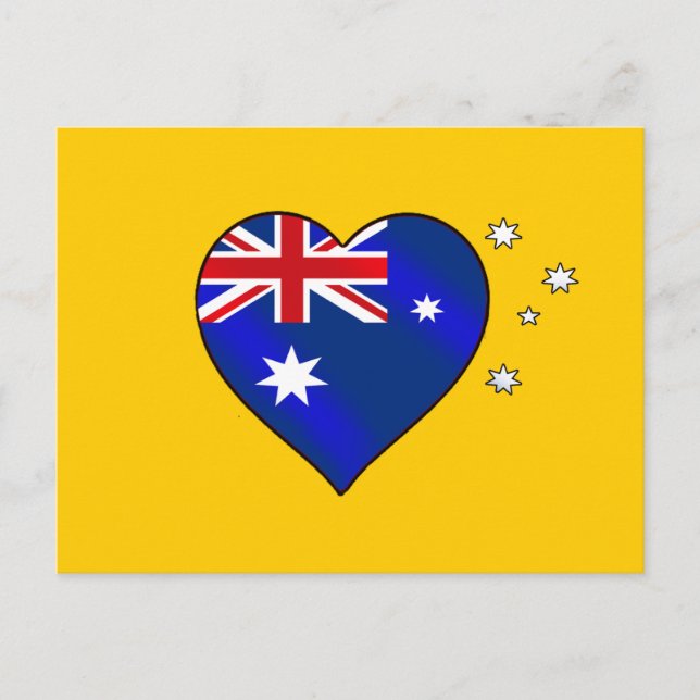 Postal Corazón australiano de Australia Aussie Oi Love (Anverso)