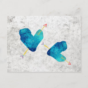 Postal Corazón Azul 14 de febrero