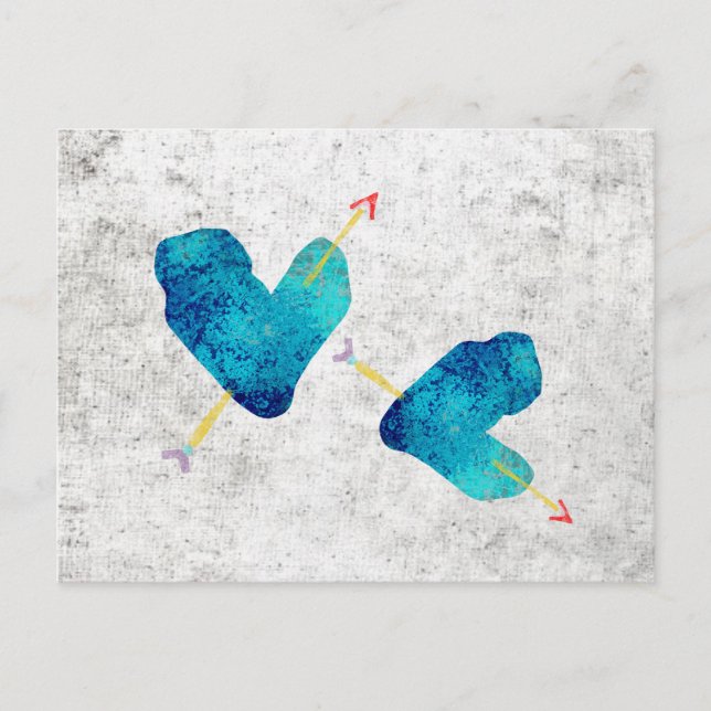 Postal Corazón Azul 14 de febrero (Anverso)