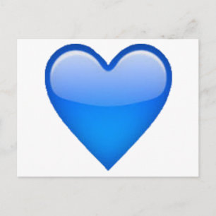 Postal Corazón azul - Emoji