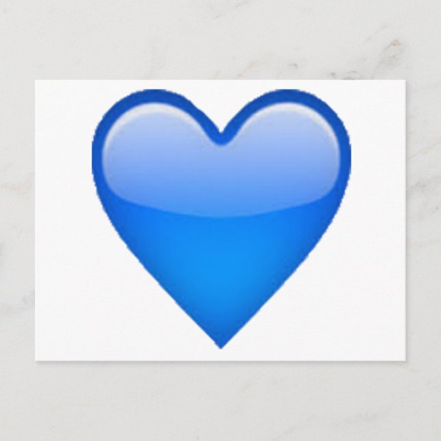 Postal Corazón azul - Emoji (Anverso)