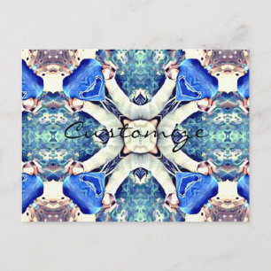 Postal Corazón azul mandala Thunder_Cove