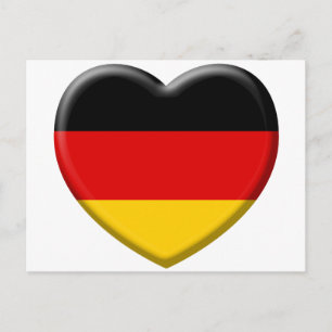 Postal Corazón bandera Alemana me gusta Alemania
