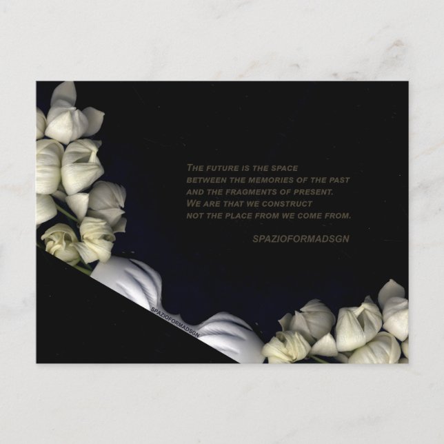 Postal "Corazón blanco en negro de luna" y futuro (Anverso)