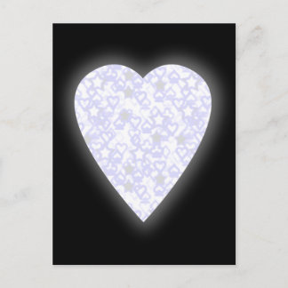 Postal Corazón blanco y azul pálido. Diseño de Corazón co