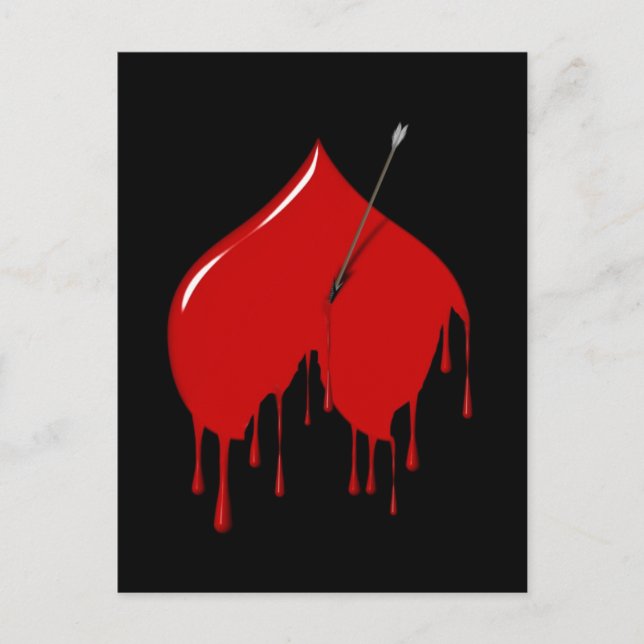 Postal Corazón boca abajo (Añadir texto) (Anverso)