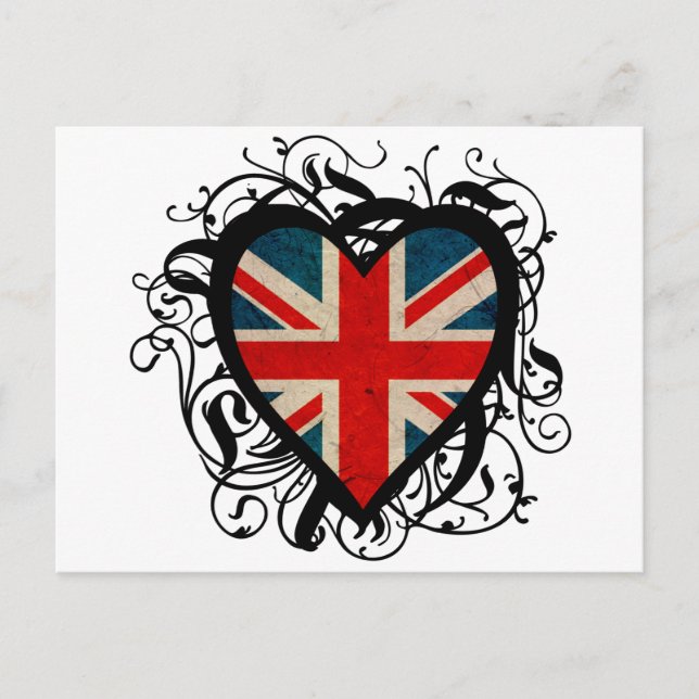 Postal Corazón británico decorativo (Anverso)