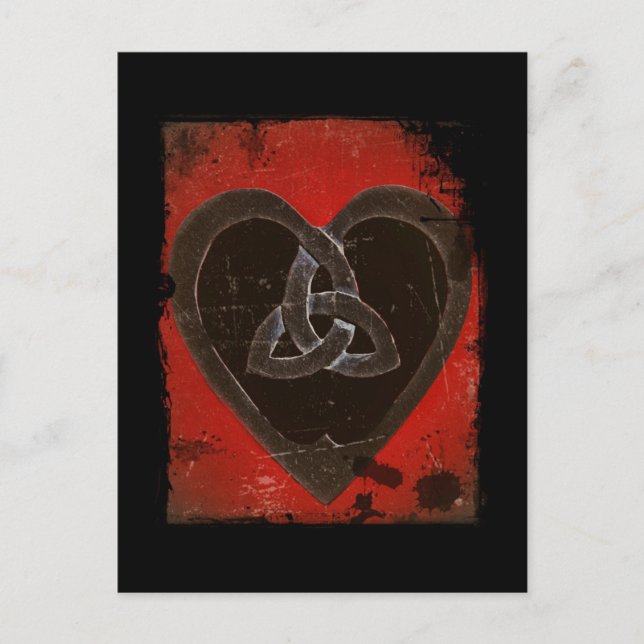 Postal Corazón Celta Roja Profunda (Anverso)