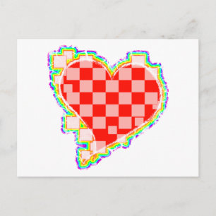 Postal corazón con cuadros. v2.