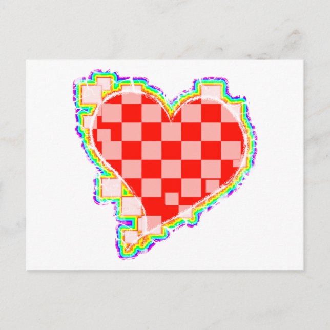 Postal corazón con cuadros. v2. (Anverso)