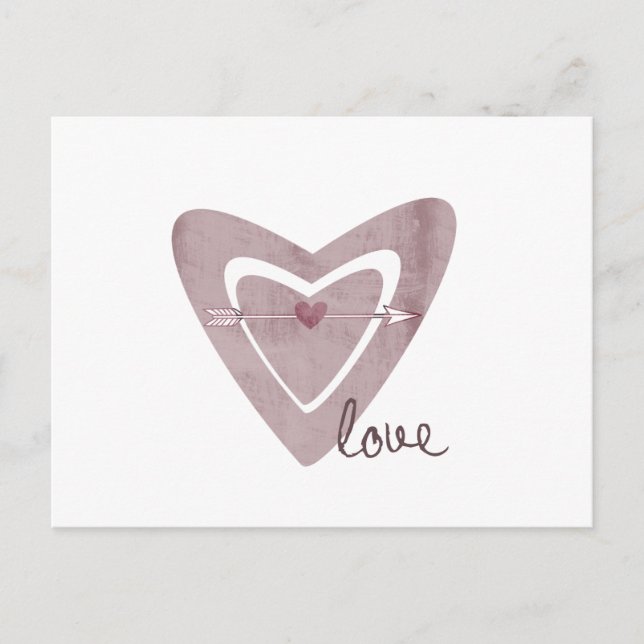 Postal Corazón con flecha (Anverso)