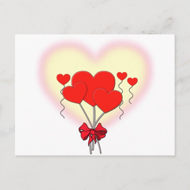 Postal corazón corazones amor romántico personalizado (Anverso)