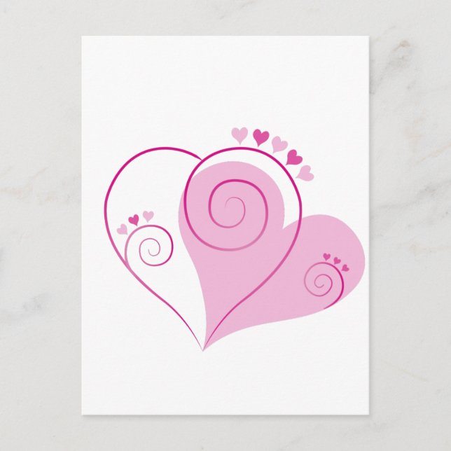 Postal corazón corazones amor romántico personalizado (Anverso)