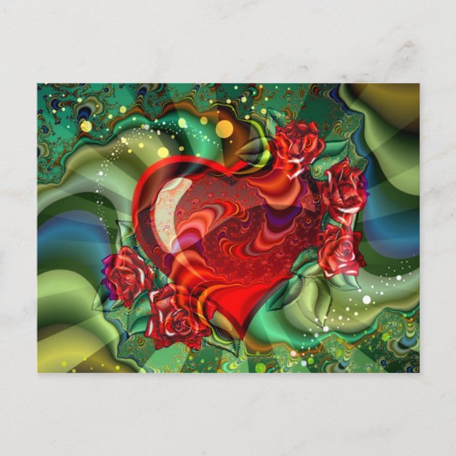 Postal Corazón de amor (Anverso)