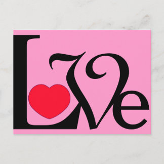 Postal Corazón de amor de palabra