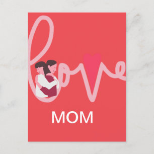 Postal Corazón de amor mamá personalizado día de San Vale