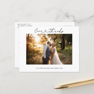 Postal Corazón de Amor y Agradecimiento Escritura Foto de