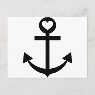 Postal corazón de ancla