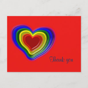 Postal corazón de arcoíris encantador