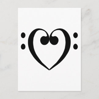 Postal Corazón de arpa de trasero (negro)