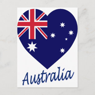 Postal Corazón de bandera de Australia
