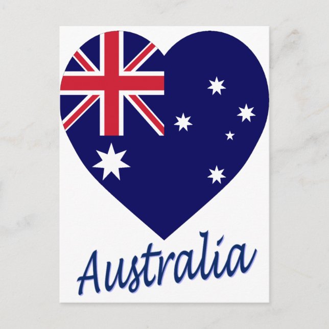 Postal Corazón de bandera de Australia (Anverso)