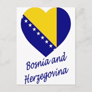 Postal Corazón de bandera de Bosnia y Herzegovina
