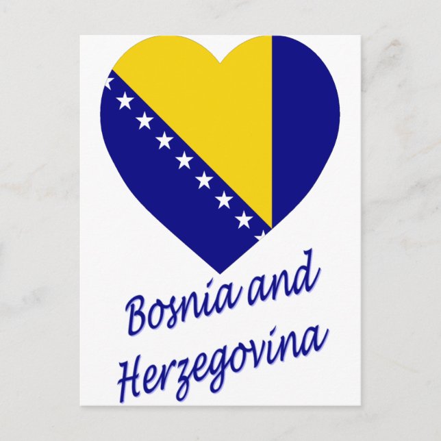 Postal Corazón de bandera de Bosnia y Herzegovina (Anverso)