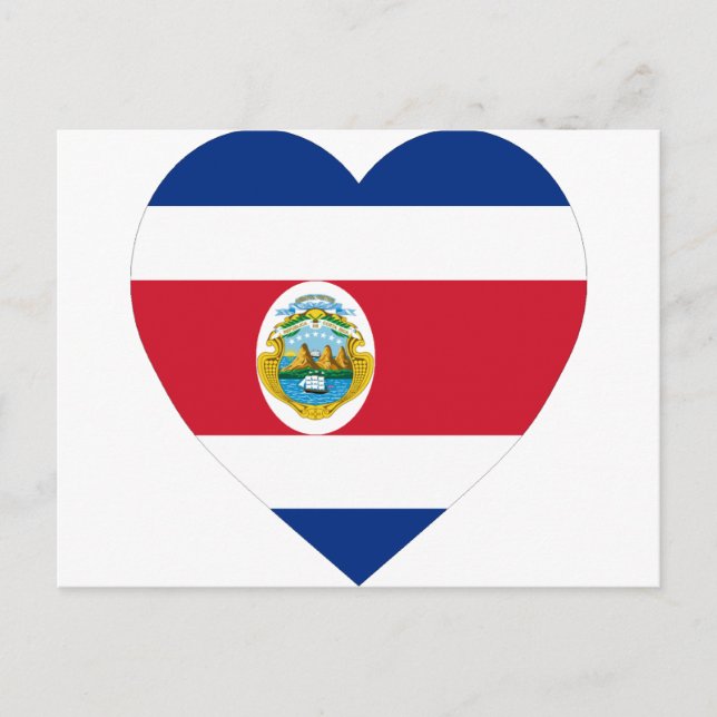 Postal Corazón de bandera de Costa Rica (Anverso)