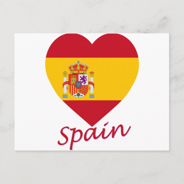 Postal Corazón de bandera de España (Anverso)