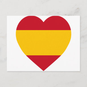 Postal Corazón de bandera de España