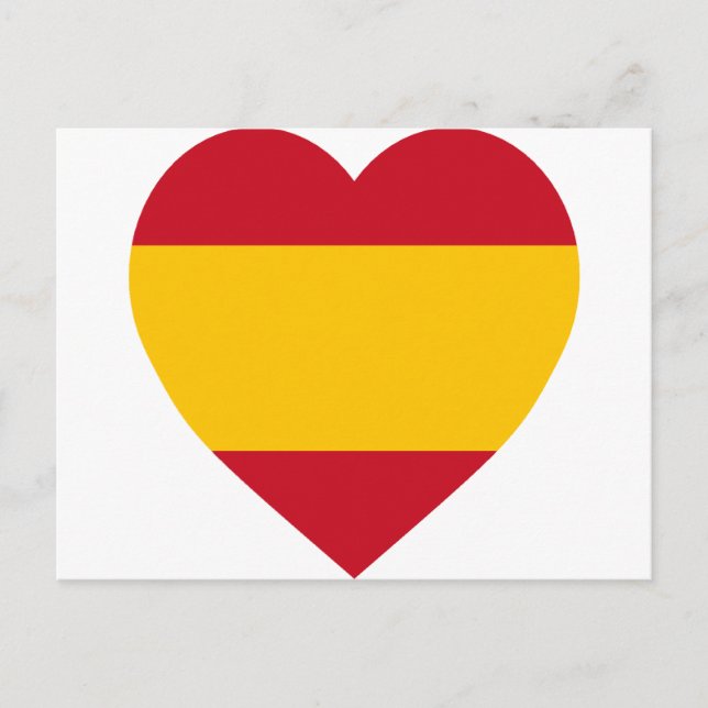 Postal Corazón de bandera de España (Anverso)