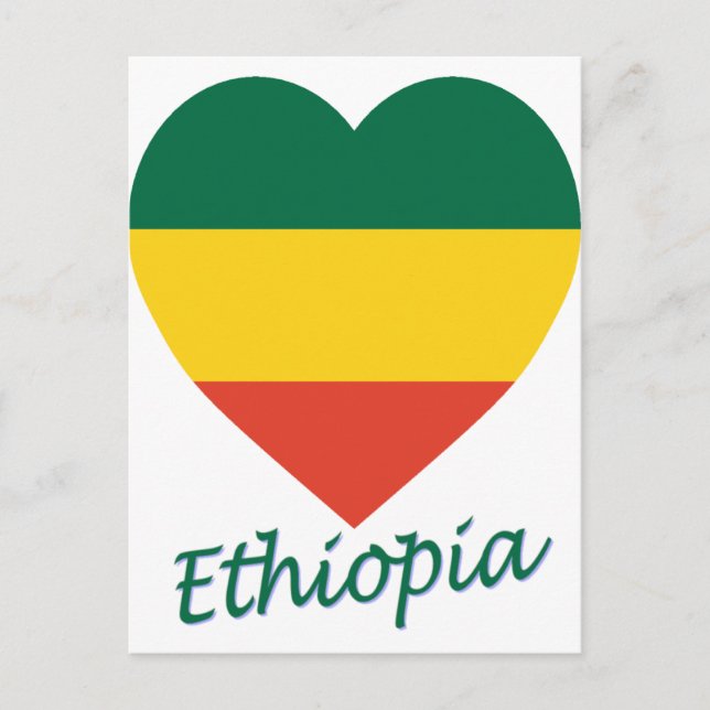 Postal Corazón de bandera de Etiopía (civil) (Anverso)