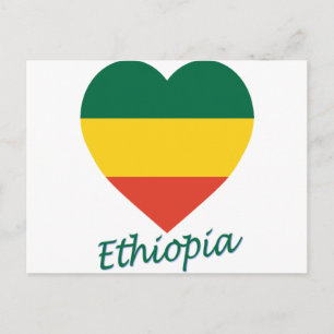 Postal Corazón de bandera de Etiopía (civil)