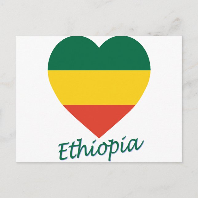Postal Corazón de bandera de Etiopía (civil) (Anverso)