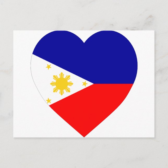 Postal Corazón de bandera de Filipinas (Anverso)