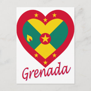 Postal Corazón de bandera de Granada