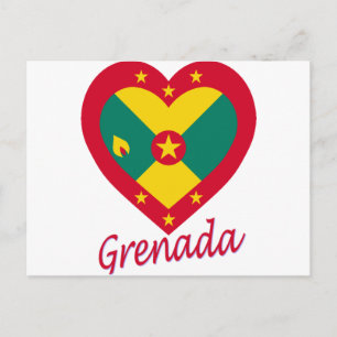 Postal Corazón de bandera de Granada