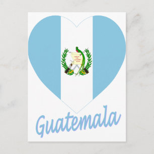 Postal Corazón de bandera de Guatemala