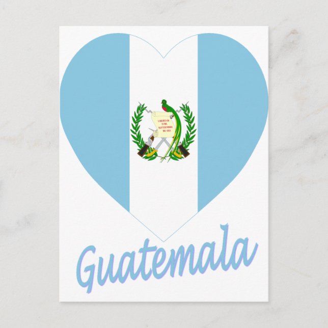 Postal Corazón de bandera de Guatemala (Anverso)
